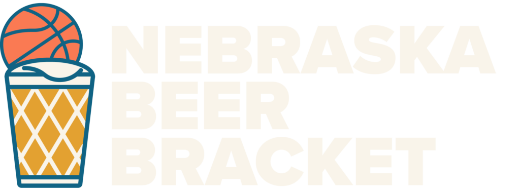 Nebraska Beer Bracket - Logo showing orange basketball splashing into a beer glass